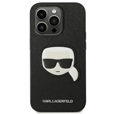 Karl Lagerfeld Originalen ovitek iPhone 14 Pro - Karls Head - črna zaščita - KLHCP14LSAPKHK