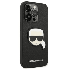 Karl Lagerfeld Originalen ovitek iPhone 14 Pro - Karls Head - črna zaščita - KLHCP14LSAPKHK