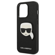 Karl Lagerfeld Originalen ovitek iPhone 14 Pro - Karls Head - črna zaščita - KLHCP14LSAPKHK