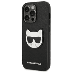 Karl Lagerfeld Originalen ovitek iPhone 14 Pro Max - Choupette Head - črna zaščita - KLHCP14XSAPCHK