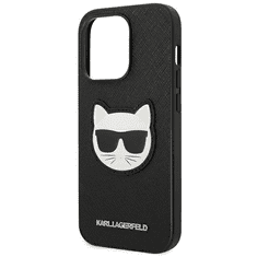 Karl Lagerfeld Originalen ovitek iPhone 14 Pro Max - Choupette Head - črna zaščita - KLHCP14XSAPCHK