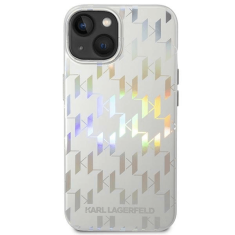 Karl Lagerfeld Originalen ovitek iPhone 14 Plus 6.7 - Iridescent Monogram - srebrn ovitek - KLHCP14MLGMMSV3