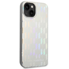 Karl Lagerfeld Originalen ovitek iPhone 14 Plus 6.7 - Iridescent Monogram - srebrn ovitek - KLHCP14MLGMMSV3