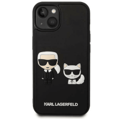 Karl Lagerfeld Originalen ovitek iPhone 14 6.1 - Full Bodies 3D - črna trda zaščita KLHCP14S3DRKCK