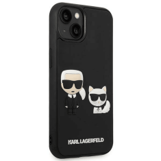 Karl Lagerfeld Originalen ovitek iPhone 14 6.1 - Full Bodies 3D - črna trda zaščita KLHCP14S3DRKCK