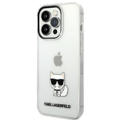 Karl Lagerfeld Originalen ovitek iPhone 14 Pro Max - Choupette Logo - prozoren ovitek - KLHCP14XCTTR