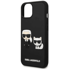 Karl Lagerfeld Originalen ovitek iPhone 14 6.1 - Full Bodies 3D - črna trda zaščita KLHCP14S3DRKCK