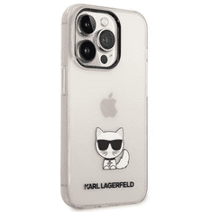 Karl Lagerfeld Originalen ovitek iPhone 14 Pro Max - Choupette Logo - prozorno roza ovitek - KLHCP14XCTTRI