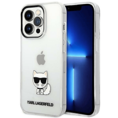 Karl Lagerfeld Originalen ovitek iPhone 14 Pro Max - Choupette Logo - prozoren ovitek - KLHCP14XCTTR