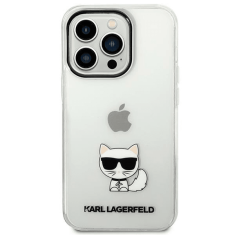 Karl Lagerfeld Originalen ovitek iPhone 14 Pro Max - Choupette Logo - prozoren ovitek - KLHCP14XCTTR