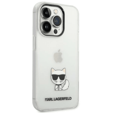 Karl Lagerfeld Originalen ovitek iPhone 14 Pro Max - Choupette Logo - prozoren ovitek - KLHCP14XCTTR