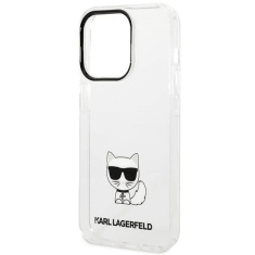 Karl Lagerfeld Originalen ovitek iPhone 14 Pro Max - Choupette Logo - prozoren ovitek - KLHCP14XCTTR