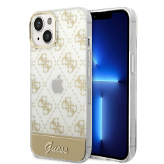 Guess GUHCP14SHG4MHG ovitek za iPhone 14 6.1 - prozoren z zlatimi potiskom