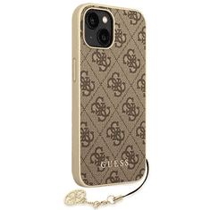 Guess GUHCP14MGF4GBR silikonski ovitek za iPhone 14 Plus - rjav z obeskom