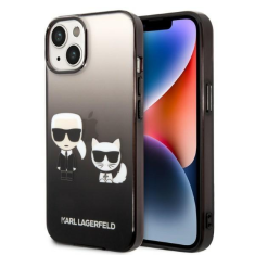 Karl Lagerfeld Originalen ovitek iPhone 14 Plus - Full Bodies - Gradient črna zaščita - KLHCP14STGKCK