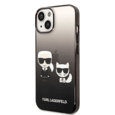 Karl Lagerfeld Originalen ovitek iPhone 14 Plus - Full Bodies - Gradient črna zaščita - KLHCP14STGKCK