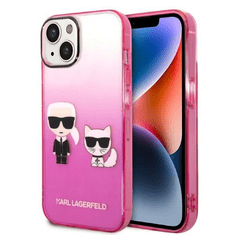 Karl Lagerfeld Originalen ovitek iPhone 14 Plus - Full Bodies -Gradient roza zaščita - KLHCP14MTGKCP