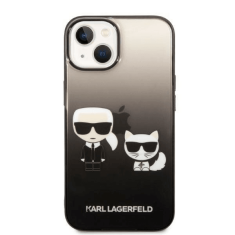 Karl Lagerfeld Originalen ovitek iPhone 14 Plus - Full Bodies - Gradient črna zaščita - KLHCP14STGKCK