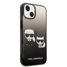 Karl Lagerfeld Originalen ovitek iPhone 14 Plus - Full Bodies - Gradient črna zaščita - KLHCP14STGKCK