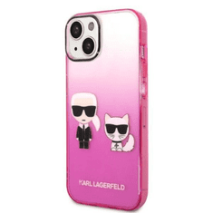 Karl Lagerfeld Originalen ovitek iPhone 14 Plus - Full Bodies -Gradient roza zaščita - KLHCP14MTGKCP