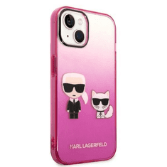 Karl Lagerfeld Originalen ovitek iPhone 14 Plus - Full Bodies -Gradient roza zaščita - KLHCP14MTGKCP