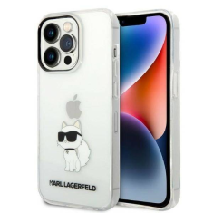 Karl Lagerfeld Originalen ovitek iPhone 14 Pro - IML NFT Choupette - prozorna silikonska zaščita - KLHCP14LHNCHTCT