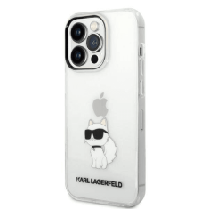 Karl Lagerfeld Originalen ovitek iPhone 14 Pro - IML NFT Choupette - prozorna silikonska zaščita - KLHCP14LHNCHTCT