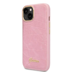 Guess GUHCP14SHGCRHP ovitek za iPhone 14 6.1 - roza z vzorcem kače