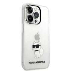 Karl Lagerfeld Originalen ovitek iPhone 14 Pro - IML NFT Choupette - prozorna silikonska zaščita - KLHCP14LHNCHTCT