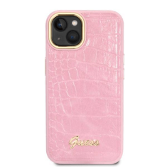 Guess GUHCP14SHGCRHP ovitek za iPhone 14 6.1 - roza z vzorcem kače