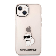 Karl Lagerfeld Originalen ovitek iPhone 14 Plus - IML NFT Choupette Logo - prozorno roza ovitek - KLHCP14MHNCHTCP