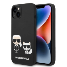 Karl Lagerfeld Originalen ovitek MagSafe iPhone 14 6.1 - Full Bodies - črn silikonska zaščita - KLHMP14SSSKCK