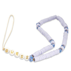 Guess GUSTPEARU zapestnica / obesek za telefon - Heishi Beads lila