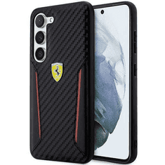 Ferrari Usnjen ovitek Scuderia FEHCS23SNPYK za Samsung Galaxy S23 5G - črn