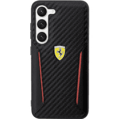 Ferrari Usnjen ovitek Scuderia FEHCS23SNPYK za Samsung Galaxy S23 5G - črn