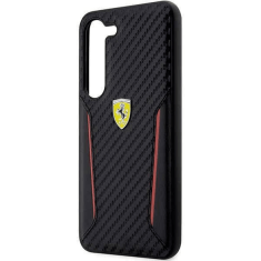 Ferrari Usnjen ovitek Scuderia FEHCS23SNPYK za Samsung Galaxy S23 5G - črn