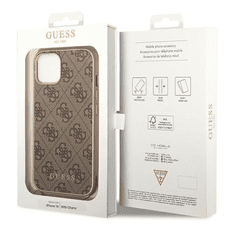 Guess GUHCP14MGF4GBR silikonski ovitek za iPhone 14 Plus - rjav z obeskom