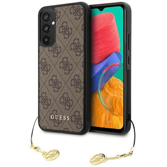 Guess GUHCSA34GF4GBR silikonski ovitek z obeskom za Samsung Galaxy A34 - rjav