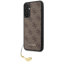 Guess GUHCSA34GF4GBR silikonski ovitek z obeskom za Samsung Galaxy A34 - rjav