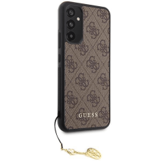 Guess GUHCSA34GF4GBR silikonski ovitek z obeskom za Samsung Galaxy A34 - rjav