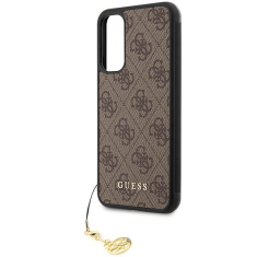 Guess GUHCSA34GF4GBR silikonski ovitek z obeskom za Samsung Galaxy A34 - rjav