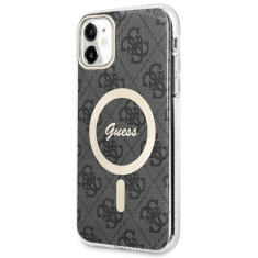 Guess Originalni ovitek GUHMN61H4STK z Magsafe za iPhone 11 / iPhone XR - črn