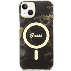 Guess Originalni Marmor ovitek GUHMP13MHTMRSK z Magsafe za iPhone 13 6.1 - črn