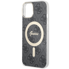 Guess Originalni ovitek GUHMP13MH4STK z Magsafe za iPhone 13 6.1 - črn