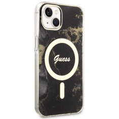 Guess Originalni Marmor ovitek GUHMP13MHTMRSK z Magsafe za iPhone 13 6.1 - črn