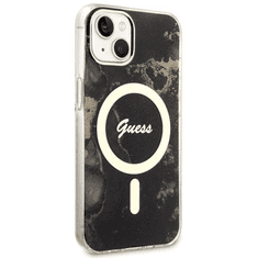 Guess Originalni Marmor ovitek GUHMP14SHTMRSK z Magsafe za iPhone 14 6.1 - črn