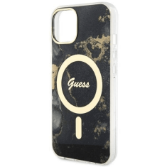 Guess Originalni Marmor ovitek GUHMP13MHTMRSK z Magsafe za iPhone 13 6.1 - črn