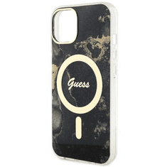 Guess Originalni Marmor ovitek GUHMP14SHTMRSK z Magsafe za iPhone 14 6.1 - črn