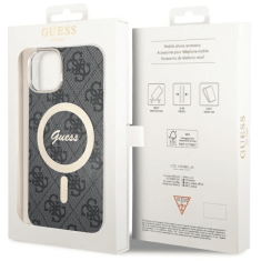 Guess Originalni ovitek GUHMP13MH4STK z Magsafe za iPhone 13 6.1 - črn