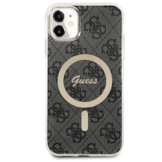 Guess Originalni ovitek GUHMN61H4STK z Magsafe za iPhone 11 / iPhone XR - črn